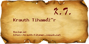 Krauth Tihamér névjegykártya
